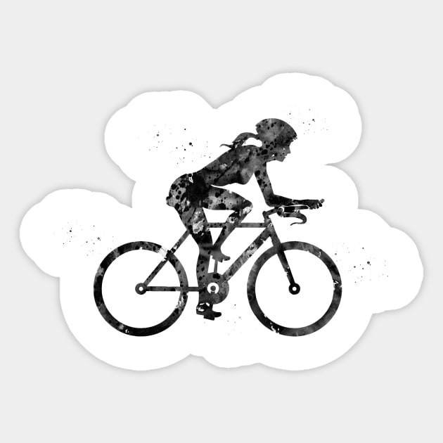 Female cyclist Sticker by erzebeth